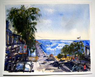 Original art for sale at UGallery.com | Manhattan Beach, California by James Nyika | $600 | watercolor painting | 16' h x 20' w | photo 3