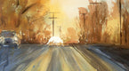 Original art for sale at UGallery.com | Moment of Dawn by James Nyika | $700 | watercolor painting | 18' h x 24' w | thumbnail 4