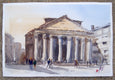 Original art for sale at UGallery.com | Morning at the Pantheon by James Nyika | $600 | watercolor painting | 15' h x 22' w | thumbnail 3