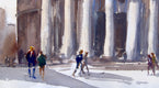 Original art for sale at UGallery.com | Morning at the Pantheon by James Nyika | $600 | watercolor painting | 15' h x 22' w | thumbnail 4