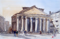 Original art for sale at UGallery.com | Morning at the Pantheon by James Nyika | $600 | watercolor painting | 15' h x 22' w | thumbnail 1