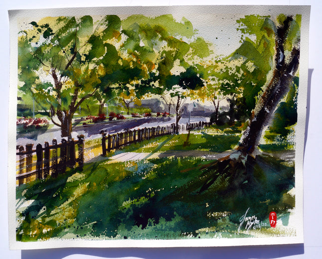 Neighborhood Morning by James Nyika |   Closeup View of Artwork 