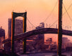 Original art for sale at UGallery.com | Odaiba Bridge by James Nyika | $700 | watercolor painting | 16' h x 20' w | thumbnail 4