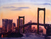 Original art for sale at UGallery.com | Odaiba Bridge by James Nyika | $700 | watercolor painting | 16' h x 20' w | thumbnail 1