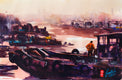 Original art for sale at UGallery.com | Preparations by James Nyika | $750 | watercolor painting | 15' h x 22' w | thumbnail 1
