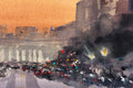 Original art for sale at UGallery.com | Sunset on F Street by James Nyika | $525 | watercolor painting | 12' h x 16' w | thumbnail 4