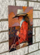 Original art for sale at UGallery.com | Red Rider by Jan Fontecchio Perley | $875 | oil painting | 14' h x 11' w | thumbnail 2