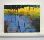 Original art for sale at UGallery.com | Blue Pond by Janet Dyer | $625 | acrylic painting | 14' h x 18' w | thumbnail 3