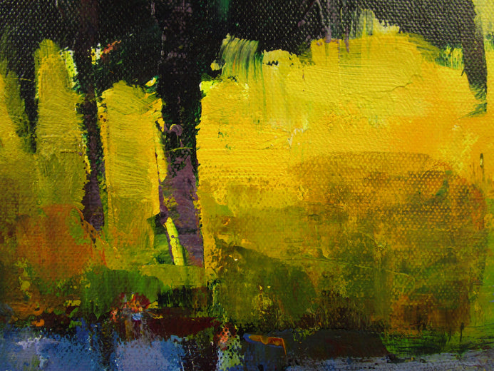 Blue Pond by Janet Dyer |   Closeup View of Artwork 