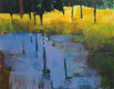 Original art for sale at UGallery.com | Blue Pond by Janet Dyer | $625 | acrylic painting | 14' h x 18' w | thumbnail 1