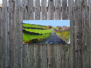 Original art for sale at UGallery.com | Farm, Cornwall by Janet Dyer | $700 | acrylic painting | 12' h x 24' w | photo 3