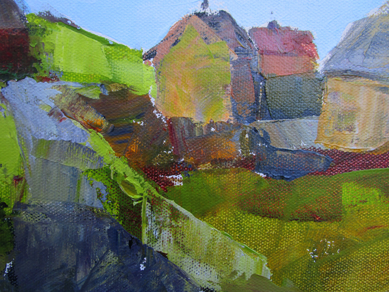 Farm, Cornwall by Janet Dyer |  Closeup View of Artwork 