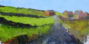 Original art for sale at UGallery.com | Farm, Cornwall by Janet Dyer | $700 | acrylic painting | 12' h x 24' w | photo 1