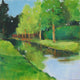 Original art for sale at UGallery.com | French Canal by Janet Dyer | $800 | acrylic painting | 18' h x 18' w | thumbnail 1