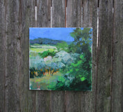 Original art for sale at UGallery.com | Hidden Pink House, Provence by Janet Dyer | $525 | acrylic painting | 14' h x 14' w | thumbnail 3