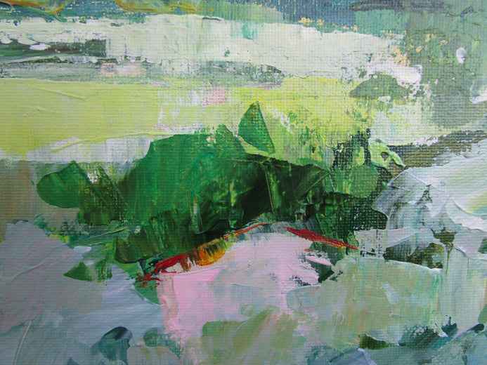 Hidden Pink House, Provence by Janet Dyer |   Closeup View of Artwork 