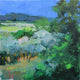 Original art for sale at UGallery.com | Hidden Pink House, Provence by Janet Dyer | $525 | acrylic painting | 14' h x 14' w | thumbnail 1