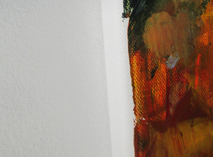 Houses and Birches, Mahwah by Janet Dyer |  Side View of Artwork 