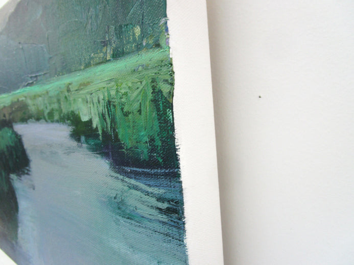 Marsh, Misty Day by Janet Dyer |  Side View of Artwork 