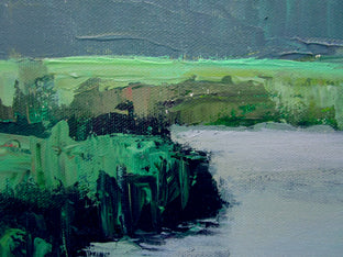 Original art for sale at UGallery.com | Marsh, Misty Day by Janet Dyer | $700 | acrylic painting | 12' h x 24' w | photo 4