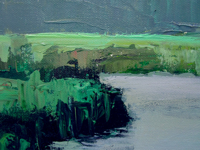 Marsh, Misty Day by Janet Dyer |   Closeup View of Artwork 
