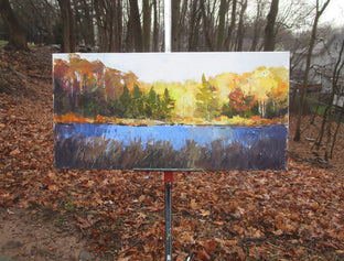 Nature Preserve Pond, Autumn by Janet Dyer |  Context View of Artwork 