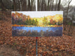 Original art for sale at UGallery.com | Nature Preserve Pond, Autumn by Janet Dyer | $700 | acrylic painting | 12' h x 24' w | thumbnail 3