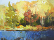 Original art for sale at UGallery.com | Nature Preserve Pond, Autumn by Janet Dyer | $700 | acrylic painting | 12' h x 24' w | thumbnail 4