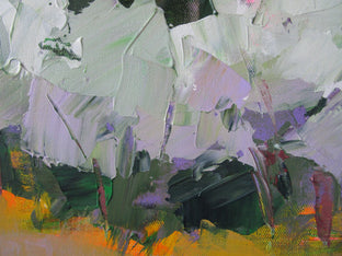 Olive Trees by Building by Janet Dyer |   Closeup View of Artwork 