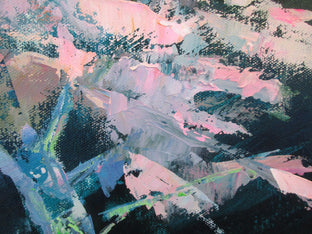 Original art for sale at UGallery.com | Pink and Green by Janet Dyer | $750 | acrylic painting | 12' h x 24' w | photo 4