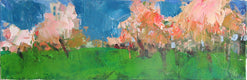 Original art for sale at UGallery.com | Pink Trees by Janet Dyer | $175 | acrylic painting | 4' h x 12' w | thumbnail 1