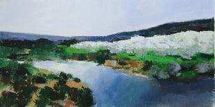 Original art for sale at UGallery.com | River and Olive Trees, Provence by Janet Dyer | $1,125 | acrylic painting | 15' h x 30' w | photo 1