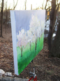 Original art for sale at UGallery.com | Spring on the Hillside by Janet Dyer | $1,125 | acrylic painting | 20' h x 24' w | thumbnail 2