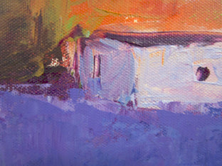 Steps Through Lavender by Janet Dyer |   Closeup View of Artwork 
