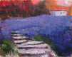 Original art for sale at UGallery.com | Steps Through Lavender by Janet Dyer | $650 | acrylic painting | 14' h x 18' w | thumbnail 1