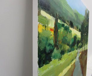 Sunlight on Path, Provence by Janet Dyer |  Side View of Artwork 