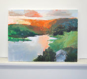 Original art for sale at UGallery.com | Sunset on the River, England by Janet Dyer | $1,000 | acrylic painting | 18' h x 24' w | thumbnail 3