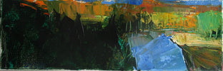 Original art for sale at UGallery.com | The River Below by Janet Dyer | $175 | acrylic painting | 4' h x 12' w | photo 1