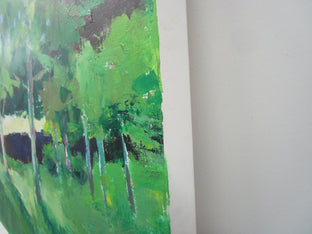 Trees and Wall, France by Janet Dyer |  Side View of Artwork 