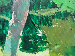 Trees and Wall, France by Janet Dyer |   Closeup View of Artwork 