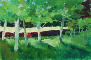 Trees and Wall, France by Janet Dyer |  Artwork Main Image 