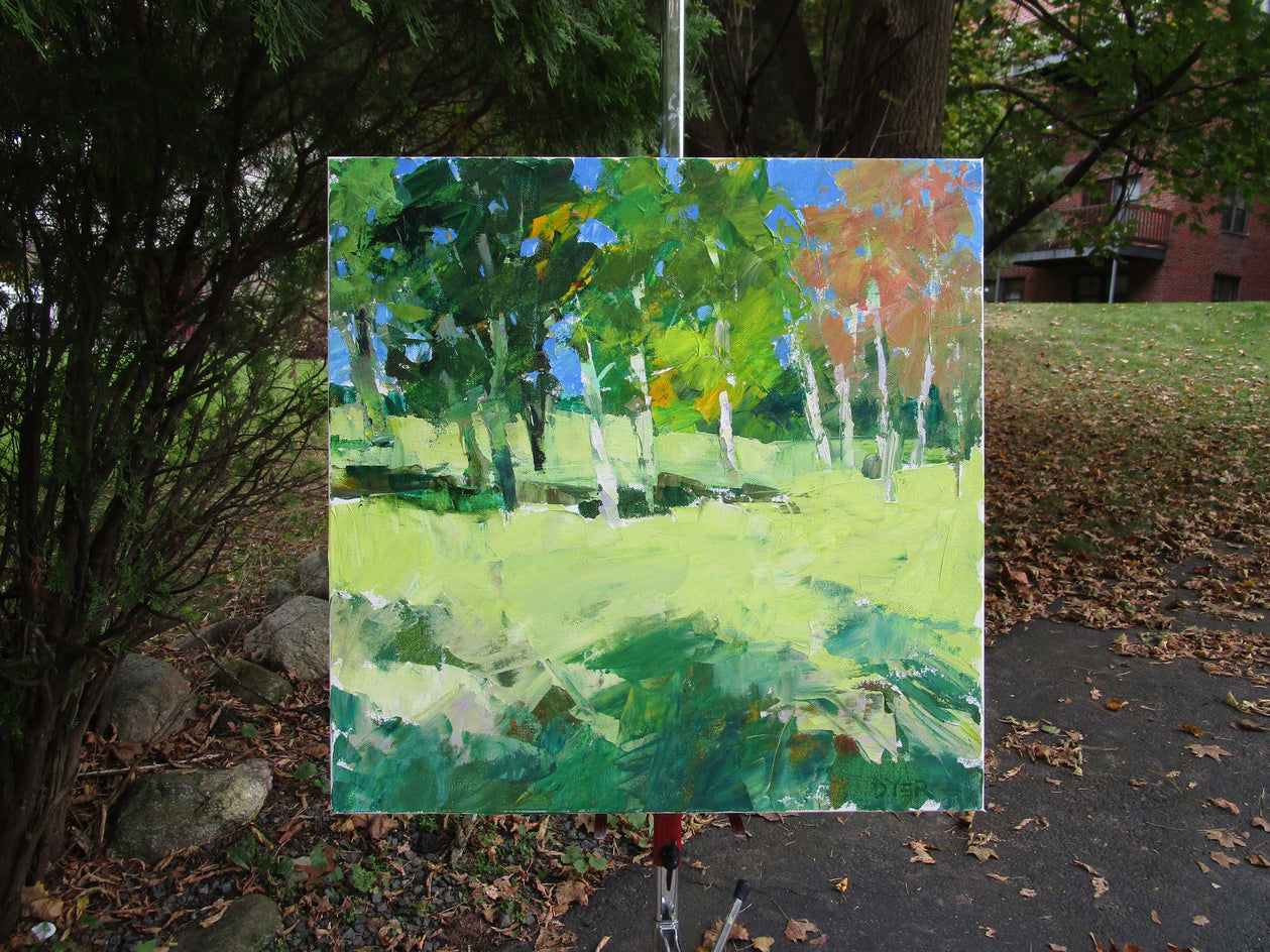 Trees in Sunlight Near Avignon by Janet Dyer |  Context View of Artwork 