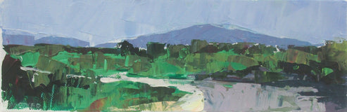 Original art for sale at UGallery.com | View of Mont Ventoux, Provence by Janet Dyer | $275 | acrylic painting | 4' h x 12' w | thumbnail 3