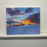 Original art for sale at UGallery.com | Winter Sunset, England by Janet Dyer | $800 | acrylic painting | 16' h x 20' w | thumbnail 3