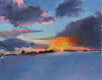 Original art for sale at UGallery.com | Winter Sunset, England by Janet Dyer | $800 | acrylic painting | 16' h x 20' w | thumbnail 1