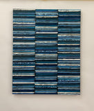 Original art for sale at UGallery.com | Navy Stripes by Janet Hamilton | $2,575 | mixed media artwork | 30' h x 24' w | thumbnail 3
