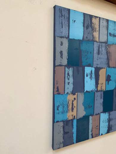 AG-Blue/Grey by Janet Hamilton |  Side View of Artwork 