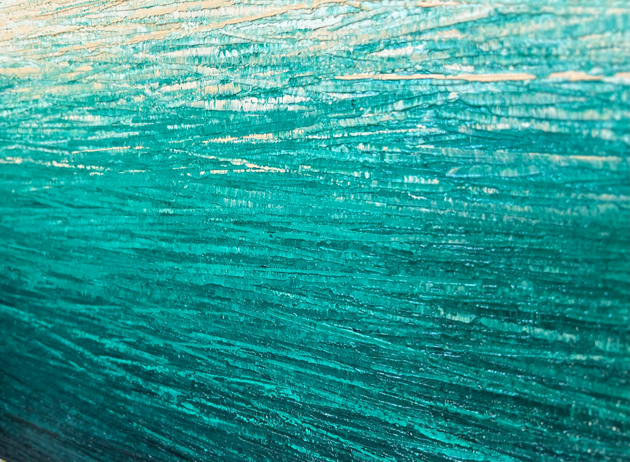 Emerald Zen by Janet Hamilton |  Closeup View of Artwork 