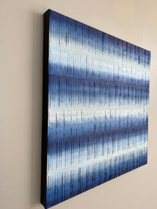 Indigo Stripes 3 by Janet Hamilton |  Side View of Artwork 