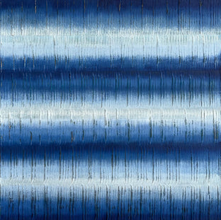 Original art for sale at UGallery.com | Indigo Stripes 3 by Janet Hamilton | $1,350 | oil painting | 24' h x 24' w | photo 1